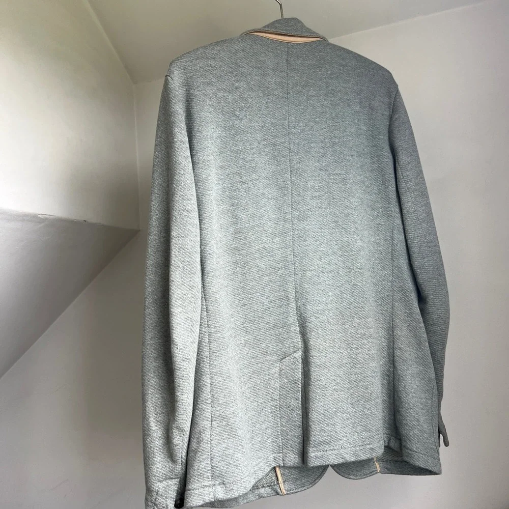 Faherty Inlet Blazer Large Tall Heather Gray Knit Sport Coat Cotton Blend Jacket